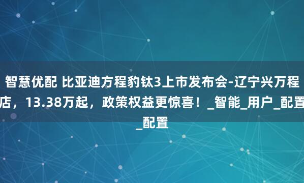 智慧优配 比亚迪方程豹钛3上市发布会-辽宁兴万程店，13.38万起，政策权益更惊喜！_智能_用户_配置