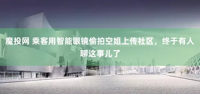 魔投网 乘客用智能眼镜偷拍空姐上传社区，终于有人聊这事儿了